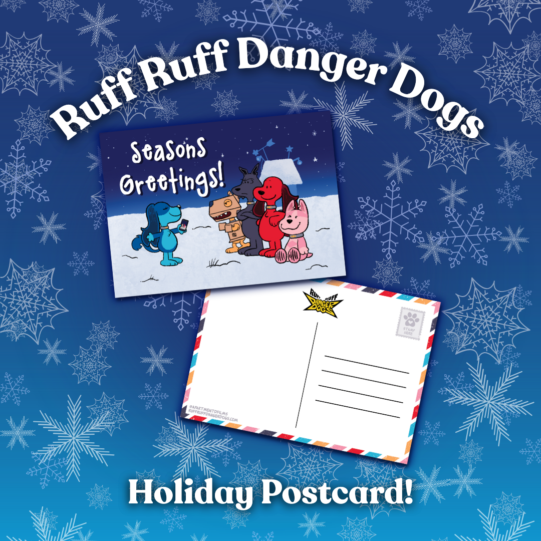Ruff Ruff Seasons Greetings Postcard – Apartment D Shop