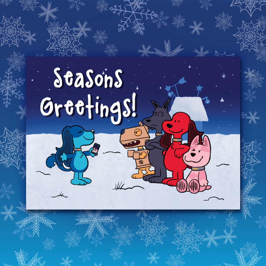 Ruff Ruff Seasons Greetings Postcard