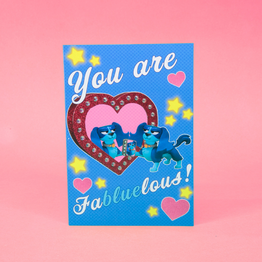 Ruff Ruff Blue Valentine's Day Card