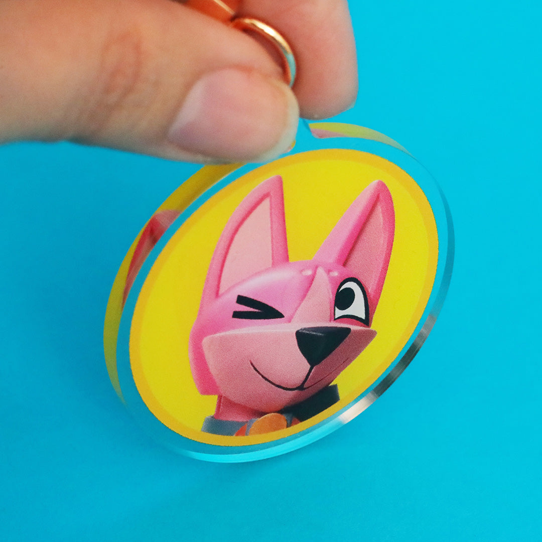 Ruff Ruff Pink Keychain