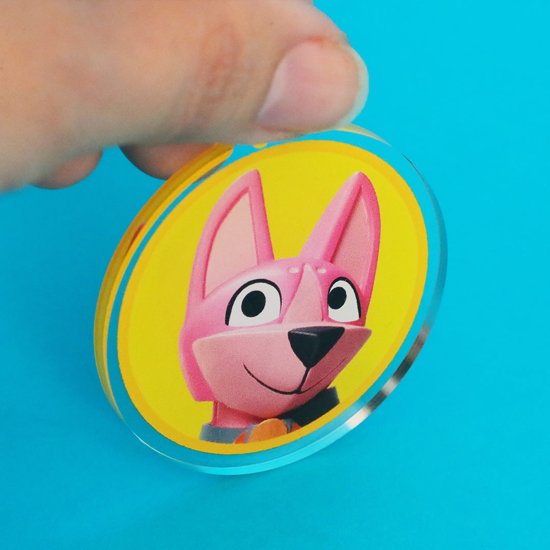 Ruff Ruff Pink Keychain