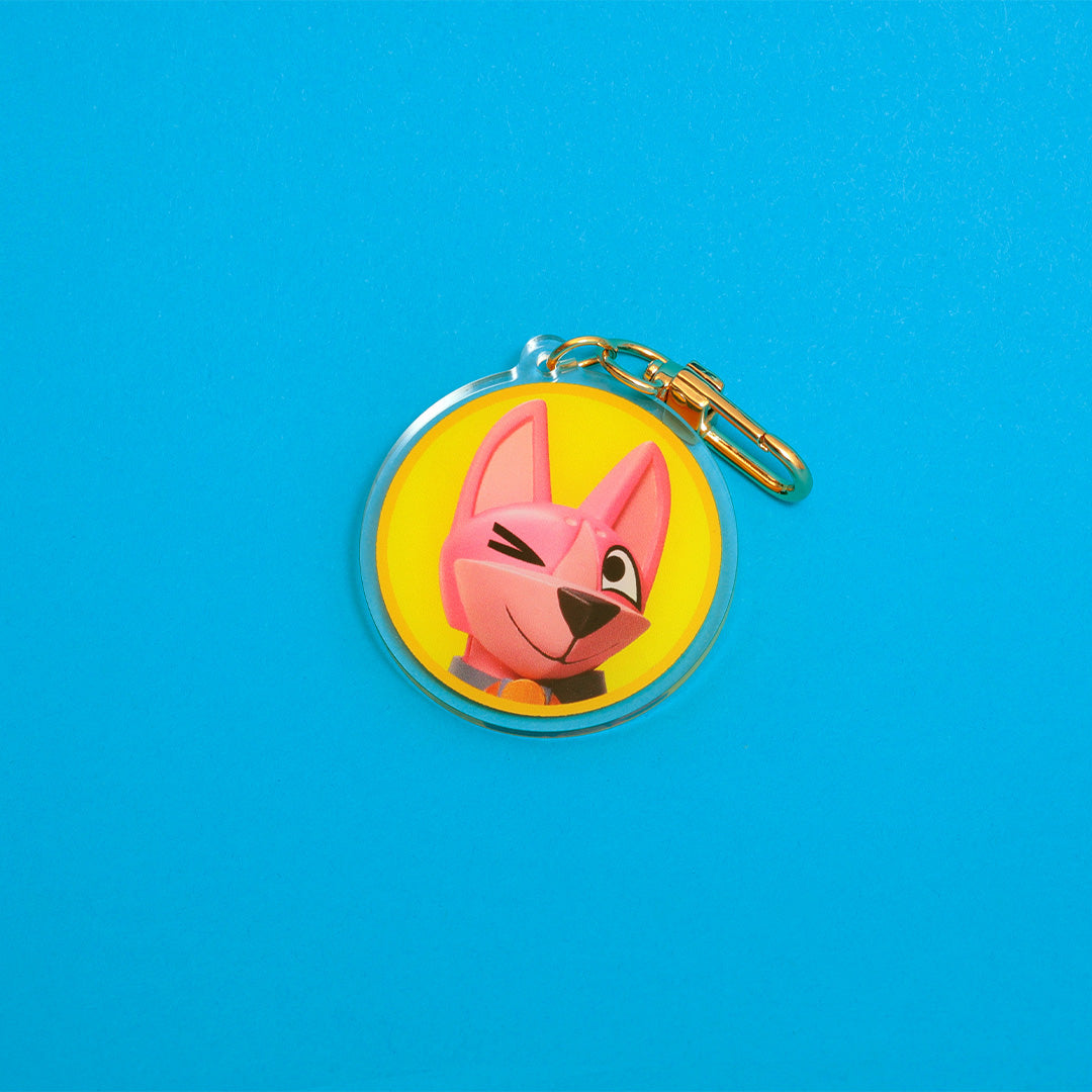 Ruff Ruff Pink Keychain