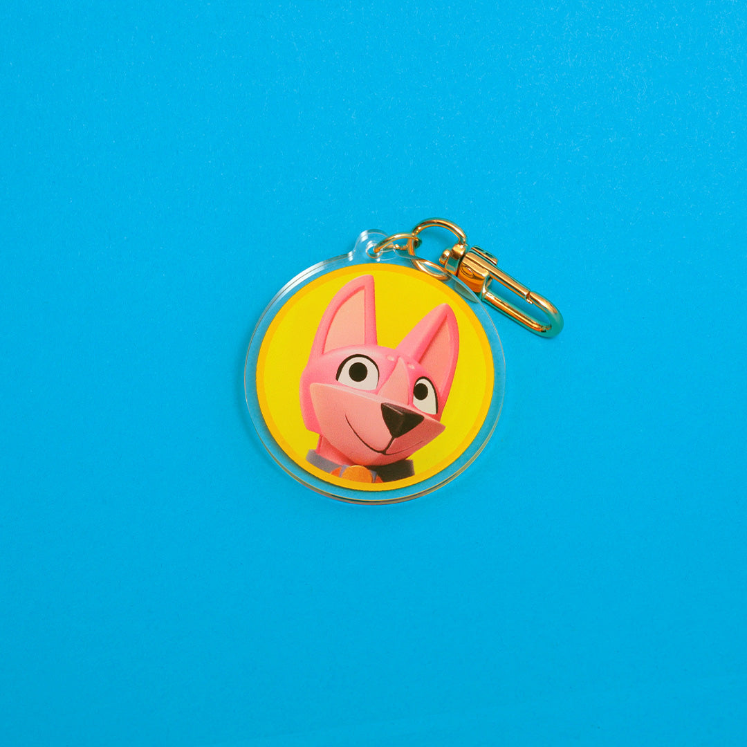 Ruff Ruff Pink Keychain