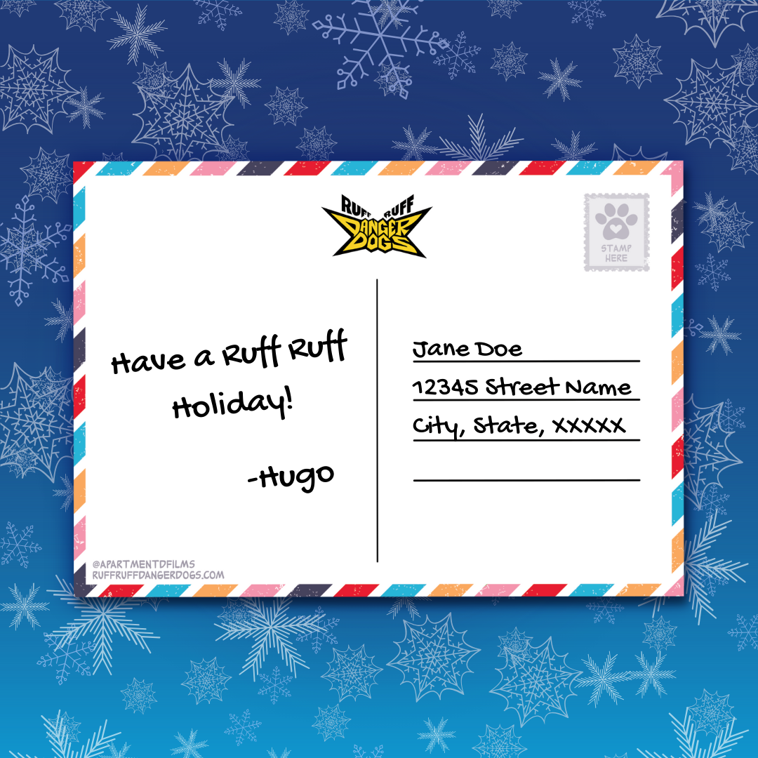 Ruff Ruff Seasons Greetings Postcard